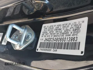 2006 Acura RSX with VIN JH4DC54806S013963, listed as a IAAI auction lot 41998978 with 31,263 mi miles. Bid and sale history available at carsss.com. Image 9.