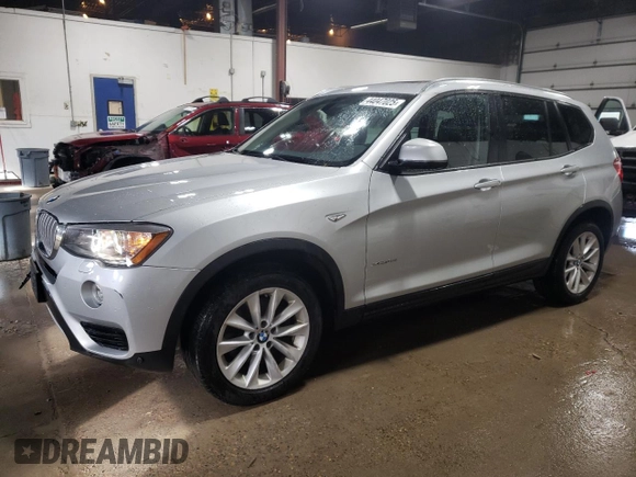 2015 BMW X3 xDrive28i with VIN 5UXWX9C50F0D51227, listed as a Copart auction lot 44047025 with 192,512 mi miles and Clean Title. Bid and sale history available at DreamBid. Image 1.