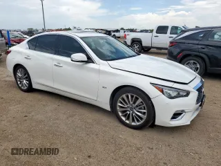 2018 Infiniti Q50 Luxe with VIN JN1EV7AP9JM592281, listed as a Copart auction lot 63676555 with 40,249 mi miles and Salvage title. Bid and sale history available at DreamBid. Image 4.