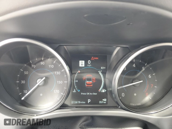 2020 Jaguar F-Pace 25t Premium with VIN SADCJ2FX2LA660716, listed as a Copart auction lot 50395805 with 15,619 mi miles and Non Repairable. Bid and sale history available at DreamBid. Image 9.