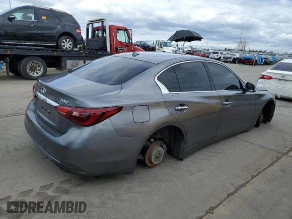 2018 Infiniti Q50 3.0t LUXE with VIN JN1EV7AR3JM610873, listed as a Copart auction lot 48164755 with 107,018 mi miles and Salvage Title. Bid and sale history available at carsss.com. Image 3.