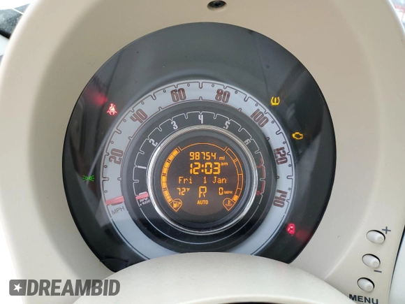 2012 FIAT 500 Pop with VIN 3C3CFFDR3CT127070, listed as a Copart auction lot 51525715 with 98,754 mi miles and Salvage Title. Bid and sale history available at carsss.com. Image 9.
