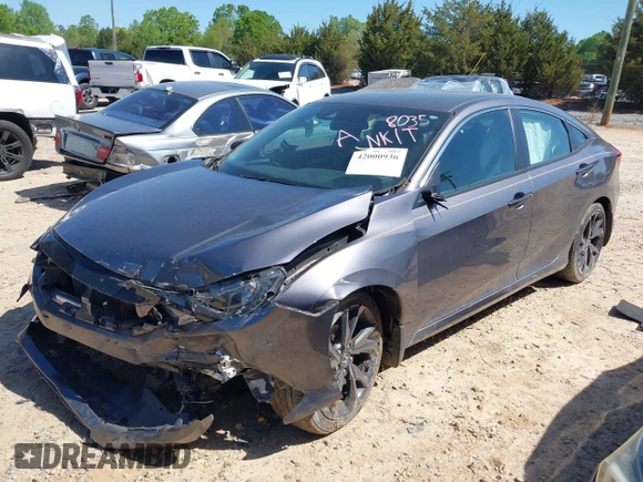 2019 Honda Civic Sport with VIN 19XFC2F88KE028035, listed as a IAAI auction lot 42000936 with 51,666 mi miles and . Bid and sale history available at DreamBid. Image 2.