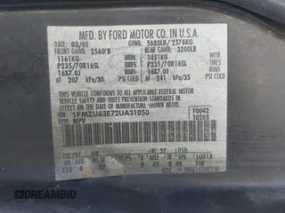 2002 Ford Explorer XLT with VIN 1FMZU63E72UA31050, listed as a IAAI auction lot 42037191 with 261,973 mi miles and . Bid and sale history available at DreamBid. Image 9.