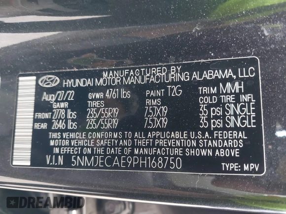 2023 Hyundai Tucson Limited with VIN 5NMJECAE9PH168750, listed as a IAAI auction lot 42017938 with 34,788 mi miles and . Bid and sale history available at carsss.com. Image 9.