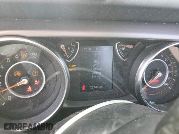 2020 Jeep Wrangler Unlimited Sport S with VIN 1C4HJXDG8LW207687, listed as a Copart auction lot 53818565 with 72,749 mi miles and Salvage title. Bid and sale history available at DreamBid. Image 9.