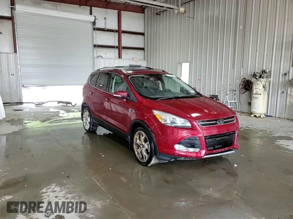 2013 Ford Escape Titanium with VIN 1FMCU9J90DUA69963, listed as a Copart auction lot 61935255 with 99,244 mi miles and Salvage title. Bid and sale history available at DreamBid. Image 14.