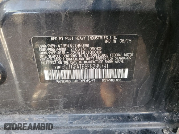 2015 Subaru Impreza Special Sports Premium z VIN JF1GPAT65F8295791, wystawiony jako Copart lot #51539405 z przebiegiem 126 949 mil mil oraz Szkoda całkowita • Salvage title. Historia ofert i sprzedaży dostępna na DreamBid. Obrazek 14.