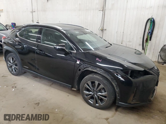 2020 Lexus UX 250h F Sport with VIN JTHR9JBH6L2021884, listed as a Copart auction lot 49072545 with 61,484 mi miles and Salvage title. Bid and sale history available at DreamBid. Image 4.