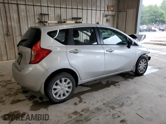 2015 Nissan Note S with VIN 3N1CE2CP9FL391697, listed as a Copart auction lot 61135525 with Not provided miles and Salvage title. Bid and sale history available at DreamBid. Image 3.