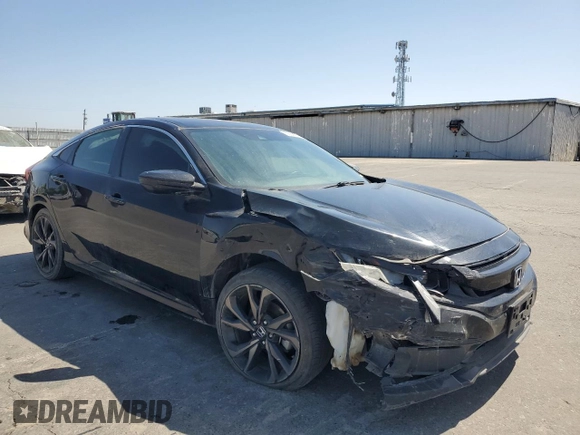 2019 Honda Civic Sport with VIN 19XFC2F88KE209376, listed as a Copart auction lot 58844515 with 82,057 mi miles and Clean title. Bid and sale history available at DreamBid. Image 4.