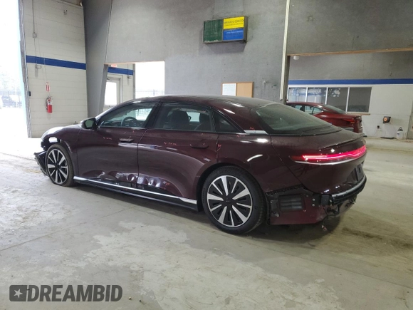 2023 Lucid Air Pure with VIN 50EA1PFA0PA006262, listed as a Copart auction lot 48882515 with 32,942 mi miles and Salvage Title. Bid and sale history available at carsss.com. Image 2.
