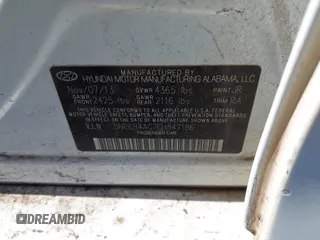 2014 Hyundai Sonata GLS with VIN 5NPEB4AC7EH847186, listed as a IAAI auction lot 41071947 with Not Provided miles and . Bid and sale history available at carsss.com. Image 9.