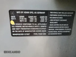 2011 Buick Regal CXL RL2 с VIN W04GP5ECXB1127937, выставлен на аукционе Copart как лот 55406355 с пробегом 90 493 миль миль и Списание • Salvage title. История ставок и продаж доступна на DreamBid. Изображение 12.