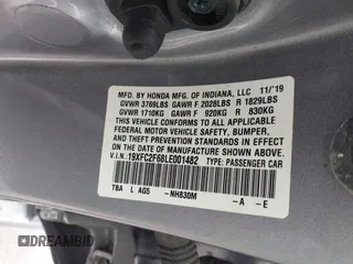 2020 Honda Civic LX z VIN 19XFC2F68LE001482, wystawiony jako IAAI lot #41484428 z przebiegiem 97 604 mil mil oraz . Historia ofert i sprzedaży dostępna na DreamBid. Obrazek 9.