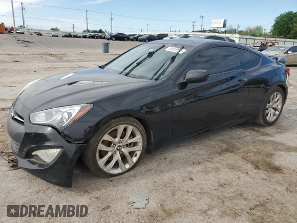 2014 Hyundai Genesis Coupe Premium with VIN KMHHT6KD4EU115015, listed as a Copart auction lot 54055895 with 199,541 mi miles and Salvage title. Bid and sale history available at DreamBid. Image 1.