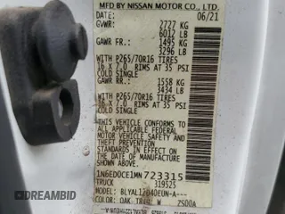 2021 Nissan Frontier S with VIN 1N6ED0CE1MN723315, listed as a Copart auction lot 56934675 with 111,788 mi miles and Salvage title. Bid and sale history available at DreamBid. Image 12.
