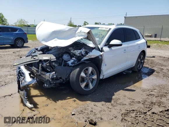2023 Audi Q5 Premium with VIN WA1ABAFY8P2169578, listed as a Copart auction lot 55917595 with 29,356 mi miles and Salvage title. Bid and sale history available at DreamBid. Image 1.