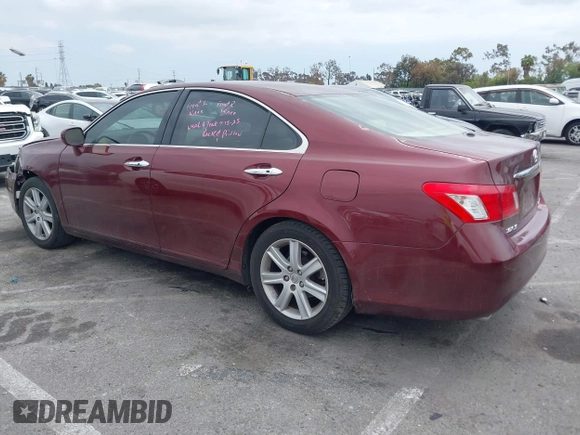 2008 Lexus ES 350 with VIN JTHBJ46G882263272, listed as a IAAI auction lot 42139070 with 144,604 mi miles. Bid and sale history available at carsss.com. Image 3.