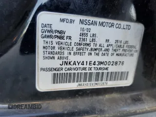 2003 Infiniti M45 with VIN JNKAY41E43M002876, listed as a Copart auction lot 85102004 with 99,485 mi miles and Clean Title. Bid and sale history available at carsss.com. Image 12.