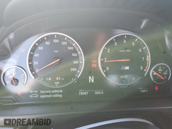 2014 BMW M5 with VIN WBSFV9C54ED097879, listed as a Copart auction lot 61380464 with 78,367 mi miles and Salvage Title. Bid and sale history available at carsss.com. Image 9.