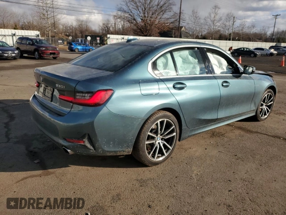 2021 BMW 3 Series 330i xDrive with VIN WBA5R7C03MFK53782, listed as a Copart auction lot 43903465 with 48,445 mi miles and Salvage Title. Bid and sale history available at carsss.com. Image 3.