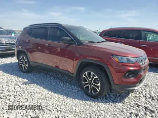 2022 Jeep Compass Limited z VIN 3C4NJDCB5NT209672, wystawiony jako Copart lot #52318405 z przebiegiem 22 977 mil mil oraz Szkoda całkowita • Salvage title. Historia ofert i sprzedaży dostępna na DreamBid. Obrazek 4.