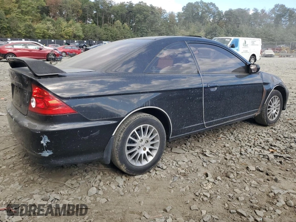 2005 Honda Civic EX with VIN 1HGEM21995L023996, listed as a Copart auction lot 75929274 with 150,577 mi miles and Salvage Title. Bid and sale history available at carsss.com. Image 3.
