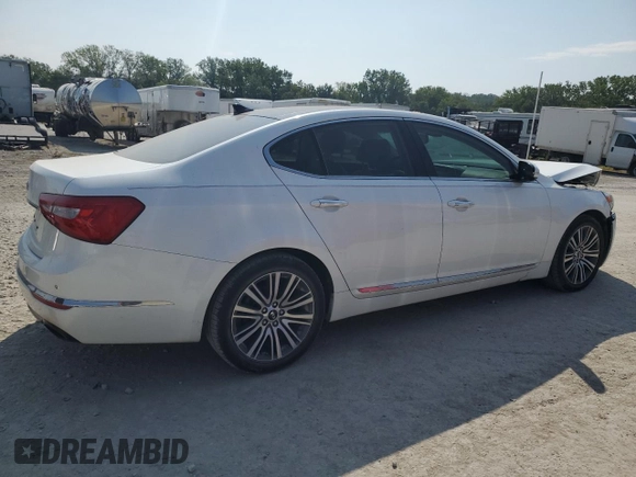2014 Kia Cadenza Premium with VIN KNALN4D76E5157228, listed as a Copart auction lot 66576294 with 84,541 mi miles and Salvage Title. Bid and sale history available at carsss.com. Image 3.