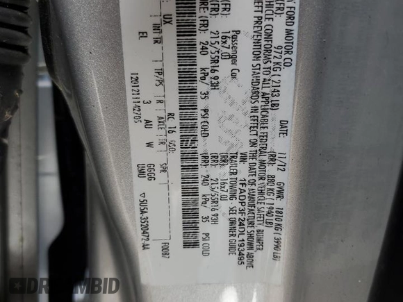 2013 Ford Focus SE z VIN 1FADP3F24DL193495, wystawiony jako Copart lot #57796005 z przebiegiem 178 621 mil mil oraz Tytuł czysty. Historia ofert i sprzedaży dostępna na DreamBid. Obrazek 12.