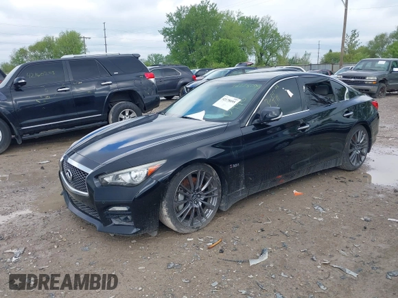 2016 Infiniti Q50 Red Sport 400 with VIN JN1FV7AR9GM450446, listed as a IAAI auction lot 42178095 with 121,981 mi miles and . Bid and sale history available at DreamBid. Image 17.