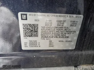 2020 Chevrolet Equinox LT with VIN 3GNAXUEV0LS531330, listed as a Copart auction lot 44776785 with 0 mi miles and Salvage Title. Bid and sale history available at carsss.com. Image 14.