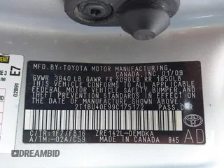 2009 Toyota Corolla with VIN 2T1BU40E99C175172, listed as a IAAI auction lot 42072575 with 176,714 mi miles. Bid and sale history available at carsss.com. Image 9.