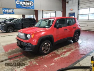 2016 Jeep Renegade Sport with VIN ZACCJBAW3GPC86911, listed as a Copart auction lot 46938265 with 91,630 mi miles and Salvage Title. Bid and sale history available at carsss.com. Image 1.