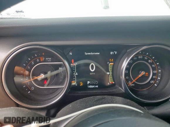 2022 Jeep Wrangler Sport S with VIN 1C4GJXAG5NW259605, listed as a Copart auction lot 57659775 with 14,864 mi miles and Salvage title. Bid and sale history available at DreamBid. Image 9.