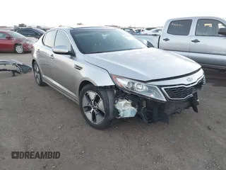 2012 Kia Optima Hybrid with VIN KNAGM4AD0C5016344, listed as a IAAI auction lot 41609544 with 149,986 mi miles. Bid and sale history available at carsss.com. Image 1.