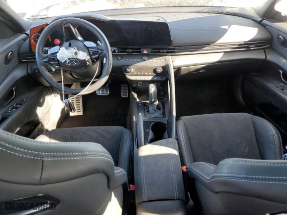 2023 Hyundai Elantra N with VIN KMHLW4AK0PU013610, listed as a Copart auction lot 75523324 with 0 mi miles and Salvage Title. Bid and sale history available at carsss.com. Image 8.