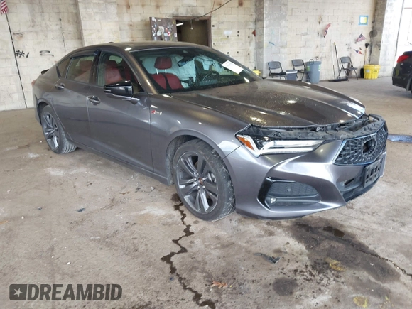 2022 Acura TLX w/A-Spec Package with VIN 19UUB6F51NA001968, listed as a IAAI auction lot 41797078 with 35,765 mi miles and . Bid and sale history available at DreamBid. Image 1.