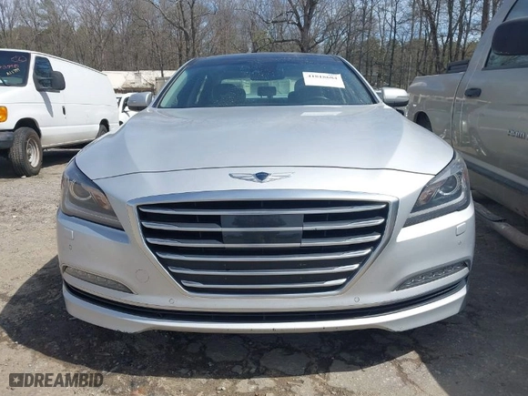 2017 Genesis G80 3.8L with VIN KMHGN4JE4HU175417, listed as a IAAI auction lot 41818684 with 83,658 mi miles. Bid and sale history available at carsss.com. Image 6.