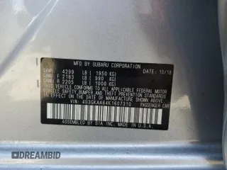 2019 Subaru Impreza с VIN 4S3GKAA64K1607310, выставлен на аукционе Copart как лот 53848815 с пробегом 50 536 миль миль и Списание • Salvage title. История ставок и продаж доступна на DreamBid. Изображение 12.