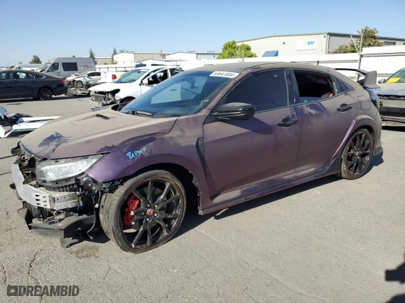 2018 Honda Civic Type R Touring with VIN SHHFK8G78JU203595, listed as a Copart auction lot 69647004 with 75,295 mi miles and Salvage Title. Bid and sale history available at carsss.com. Image 1.