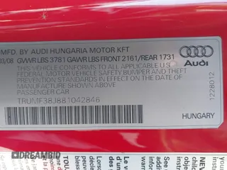 2008 Audi TT 2.0T with VIN TRUMF38J881042846, listed as a IAAI auction lot 41815280 with 87,354 mi miles and . Bid and sale history available at DreamBid. Image 9.