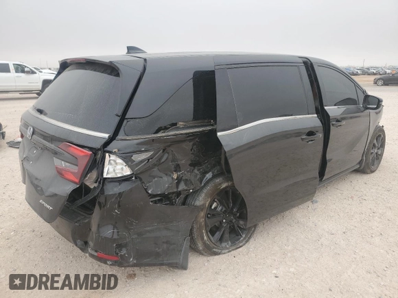 2024 Honda Odyssey Sport with VIN 5FNRL6H78RB046354, listed as a Copart auction lot 44734005 with 10,872 mi miles and Salvage Title. Bid and sale history available at DreamBid. Image 3.