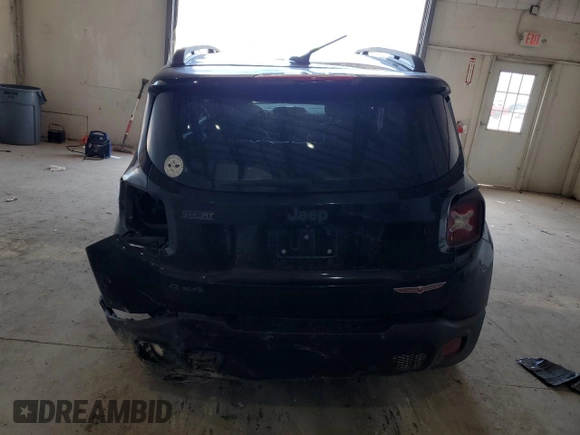 2017 Jeep Renegade Trailhawk with VIN ZACCJBCB9HPE56121, listed as a Copart auction lot 55655485 with 127,661 mi miles and Salvage title. Bid and sale history available at DreamBid. Image 6.