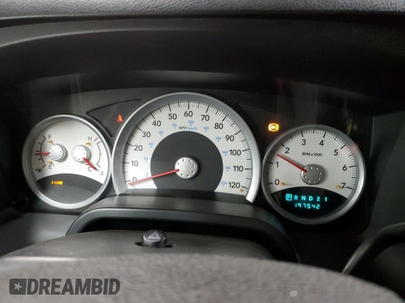 2008 Dodge Dakota Laramie with VIN 1D7HW58N58S613008, listed as a Copart auction lot 48866005 with 197,542 mi miles and Salvage Title. Bid and sale history available at carsss.com. Image 9.