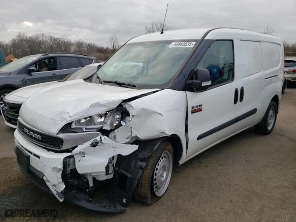 2022 Ram ProMaster City Cargo Van Tradesman with VIN ZFBHRFABXN6Y67344, listed as a Copart auction lot 48960635 with 25,520 mi miles and Salvage Title. Bid and sale history available at carsss.com. Image 1.