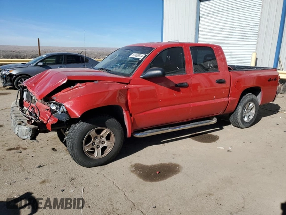 2006 Dodge Dakota SLT with VIN 1D7HW48N76S715000, listed as a Copart auction lot 87466974 with 155,484 mi miles and Salvage Title. Bid and sale history available at DreamBid. Image 1.