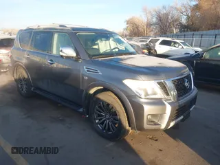 2018 Nissan Armada Platinum with VIN JN8AY2NE7J9733788, listed as a IAAI auction lot 40977705 with 62,901 mi miles. Bid and sale history available at carsss.com. Image 1.