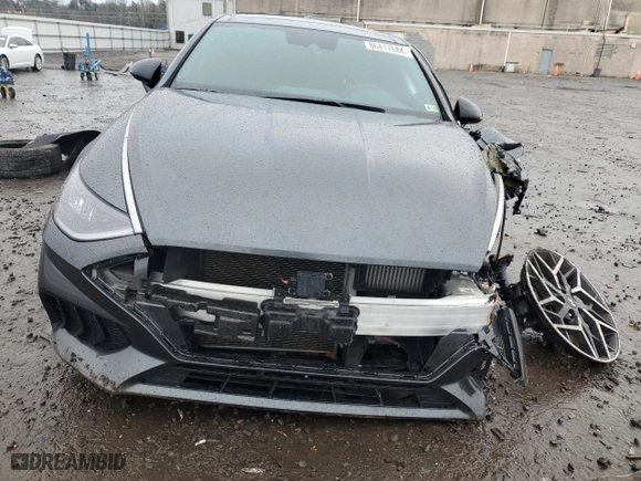 2023 Hyundai Sonata N Line with VIN KMHL14JC7PA261474, listed as a Copart auction lot 86417684 with 57,657 mi miles and Salvage Title. Bid and sale history available at carsss.com. Image 5.