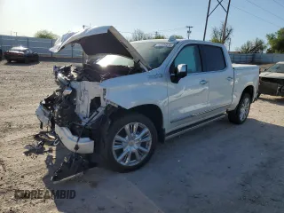 2024 Chevrolet Silverado 1500 High Country with VIN 1GCUDJEL1RZ151033, listed as a Copart auction lot 52334515 with 22,599 mi miles and Salvage Title. Bid and sale history available at DreamBid. Image 1.
